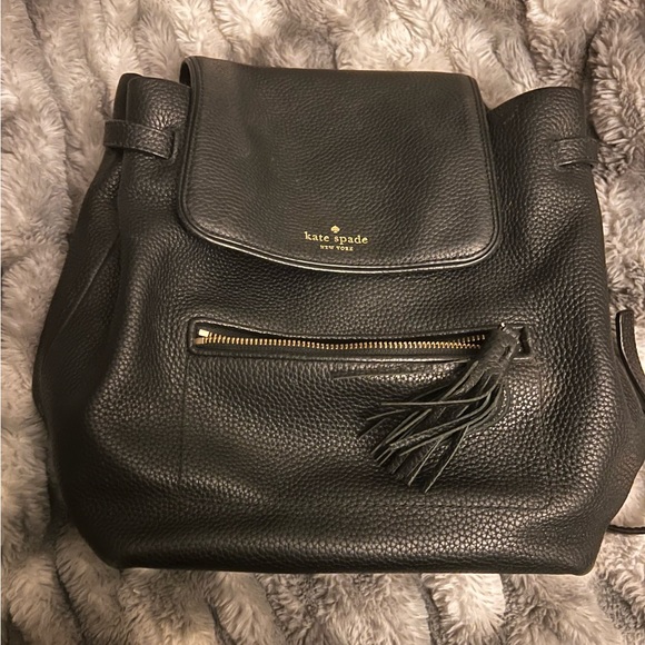 kate spade Handbags - Kate Spade Black Leather Backpack